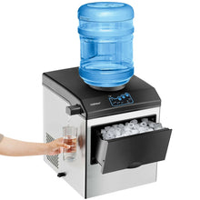 Load image into Gallery viewer, 2-in-1 Stainless Steel Countertop Ice Maker with Water Dispenser
