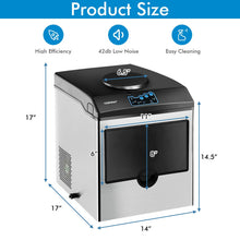 Load image into Gallery viewer, 2-in-1 Stainless Steel Countertop Ice Maker with Water Dispenser
