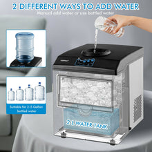 Load image into Gallery viewer, 2-in-1 Stainless Steel Countertop Ice Maker with Water Dispenser
