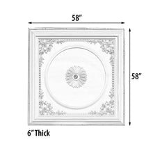 Load image into Gallery viewer, Elegant Large Dome Ceiling Medallion 58 Inch Square
