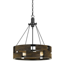 Load image into Gallery viewer, 60W X 3 Bradford Metal And Wood Chandelier (Edison Bulbs Not Included)
