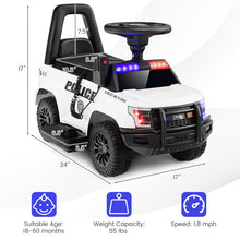 Load image into Gallery viewer, 6V Kids Ride On Police Car with Real Megaphone and Siren Flashing Lights-White
