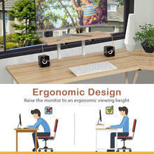 Load image into Gallery viewer, 88.5 Inch L Shaped Reversible Computer Desk Table with Monitor Stand-Oak
