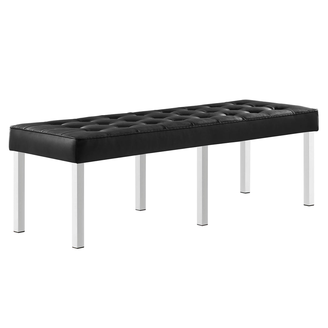 Loft Tufted Vegan Leather Bench by Modway