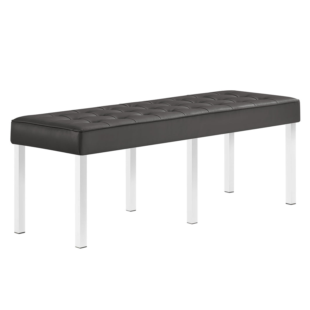 Loft Tufted Vegan Leather Bench by Modway