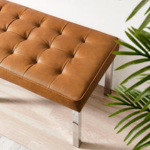 Load image into Gallery viewer, Loft Tufted Vegan Leather Bench by Modway
