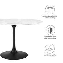 Load image into Gallery viewer, Lippa 48&quot; Round Faux Marble Dining Table by Modway
