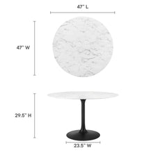 Load image into Gallery viewer, Lippa 48&quot; Round Faux Marble Dining Table by Modway
