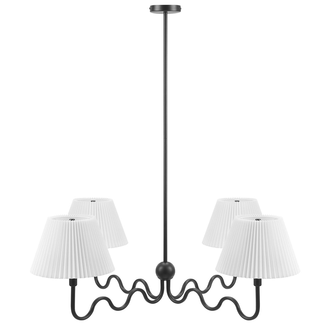 Wave Squiggle 4-Arm Pendant Light by Modway