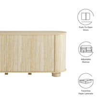 Load image into Gallery viewer, Overture 63Ó Oval Faux Travertine Sideboard by Modway
