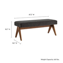 Load image into Gallery viewer, Lyra 47&quot; Fabric Upholstered Bench by Modway
