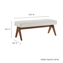 Load image into Gallery viewer, Lyra 47&quot; Fabric Upholstered Bench by Modway
