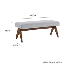 Load image into Gallery viewer, Lyra 47&quot; Fabric Upholstered Bench by Modway
