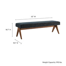 Load image into Gallery viewer, Lyra 63&quot; Fabric Upholstered Bench by Modway
