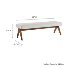 Load image into Gallery viewer, Lyra 63&quot; Fabric Upholstered Bench by Modway
