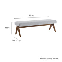 Load image into Gallery viewer, Lyra 63&quot; Fabric Upholstered Bench by Modway
