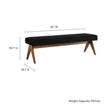 Load image into Gallery viewer, Lyra 63&quot; Boucle Upholstered Bench by Modway
