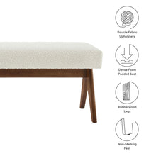 Load image into Gallery viewer, Lyra 63&quot; Boucle Upholstered Bench by Modway
