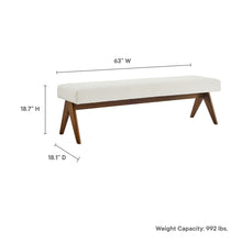 Load image into Gallery viewer, Lyra 63&quot; Boucle Upholstered Bench by Modway
