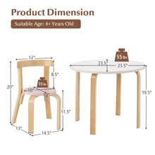 Load image into Gallery viewer, 5-Piece Kids Wooden Curved Back Activity Table and Chair Set withToy Bricks
