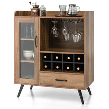 Load image into Gallery viewer, Buffet Sideboard with Removable Wine Rack and Glass Holder-Rustic Brown
