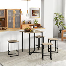 Load image into Gallery viewer, 5 Piece Square Space-saving Dining Table Set with 4 Stools
