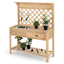 Load image into Gallery viewer, Wood Raised Garden Bed with Trellis
