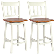 Load image into Gallery viewer, 24.5 Inches Set of 2 Swivel Bar Stools with 360° Swiveling-White
