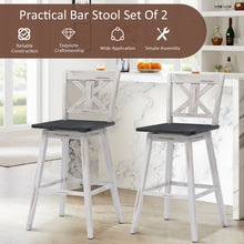 Load image into Gallery viewer, Set of 2 360-Degree Swivel Bar Stools for Home Restaurant-White
