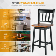 Load image into Gallery viewer, 24.5 Inches Set of 2 Swivel Bar Stools with 360° Swiveling-Black
