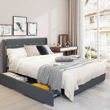 Load image into Gallery viewer, Full/Queen Size Upholstered Bed Frame with 4 Storage Drawers-Full Size
