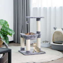 Load image into Gallery viewer, Multi-level Cat Tree with Scratching Posts and Cat Hammock-Gray
