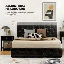 Load image into Gallery viewer, Full/Queen PU Leather Upholstered Platform Bed with 4 Drawers-Queen Size
