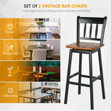 Load image into Gallery viewer, 30.5 Inches Set of 2 Swivel Bar Stools with 360° Swiveling-Black
