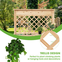 Load image into Gallery viewer, Wood Raised Garden Bed with Trellis
