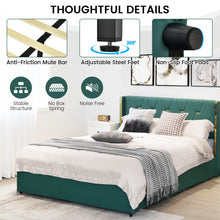 Load image into Gallery viewer, Full/Queen Size Upholstered Bed Frame with 4 Drawers-Green-Full Size
