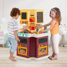 Load image into Gallery viewer, 67 Pieces Kid&#39;s Kitchen Playset with Vapor and Boil Effects-Purple
