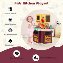 Load image into Gallery viewer, 67 Pieces Kid&#39;s Kitchen Playset with Vapor and Boil Effects-Purple
