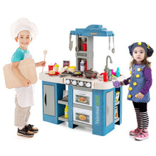 Load image into Gallery viewer, 67 Pieces Play Kitchen Set for Kids with Food and Realistic Lights and Sounds-Blue
