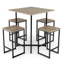 Load image into Gallery viewer, 5 Piece Square Space-saving Dining Table Set with 4 Stools
