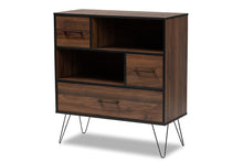 Load image into Gallery viewer, Baxton Studio Charis Modern and Transitional Two-Tone Walnut Brown and Black Finished Wood 1-Drawer Bookcase
