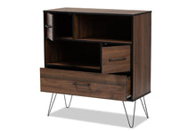 Load image into Gallery viewer, Baxton Studio Charis Modern and Transitional Two-Tone Walnut Brown and Black Finished Wood 1-Drawer Bookcase
