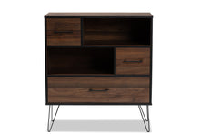 Load image into Gallery viewer, Baxton Studio Charis Modern and Transitional Two-Tone Walnut Brown and Black Finished Wood 1-Drawer Bookcase
