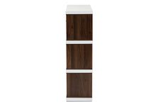 Load image into Gallery viewer, Baxton Studio Rune Modern and Contemporary Two-Tone White and Walnut Brown Finished 2-Drawer Bookcase
