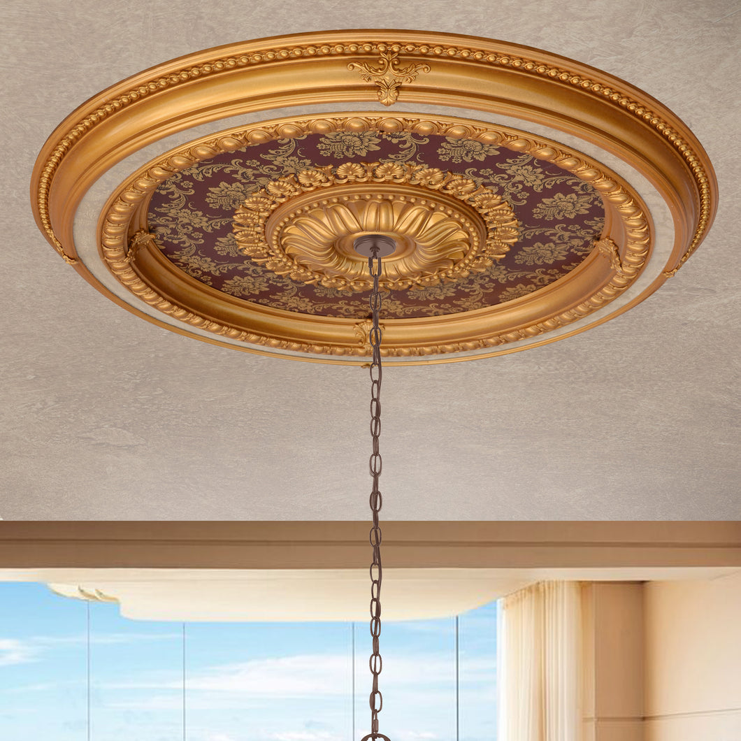 Brocade Round Chandelier Ceiling Medallion 47