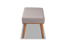 Load image into Gallery viewer, Baxton Studio Odessa Mid-Century Modern Grey Fabric Upholstered and Walnut Brown Finished Wood Dining Bench
