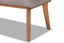 Load image into Gallery viewer, Baxton Studio Odessa Mid-Century Modern Grey Fabric Upholstered and Walnut Brown Finished Wood Dining Bench
