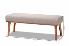 Load image into Gallery viewer, Baxton Studio Odessa Mid-Century Modern Grey Fabric Upholstered and Walnut Brown Finished Wood Dining Bench
