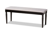 Load image into Gallery viewer, Baxton Studio Giovanni Modern and Contemporary Grey Fabric Upholstered and Dark Brown Finished Wood Dining Bench
