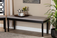 Load image into Gallery viewer, Baxton Studio Giovanni Modern and Contemporary Grey Fabric Upholstered and Dark Brown Finished Wood Dining Bench
